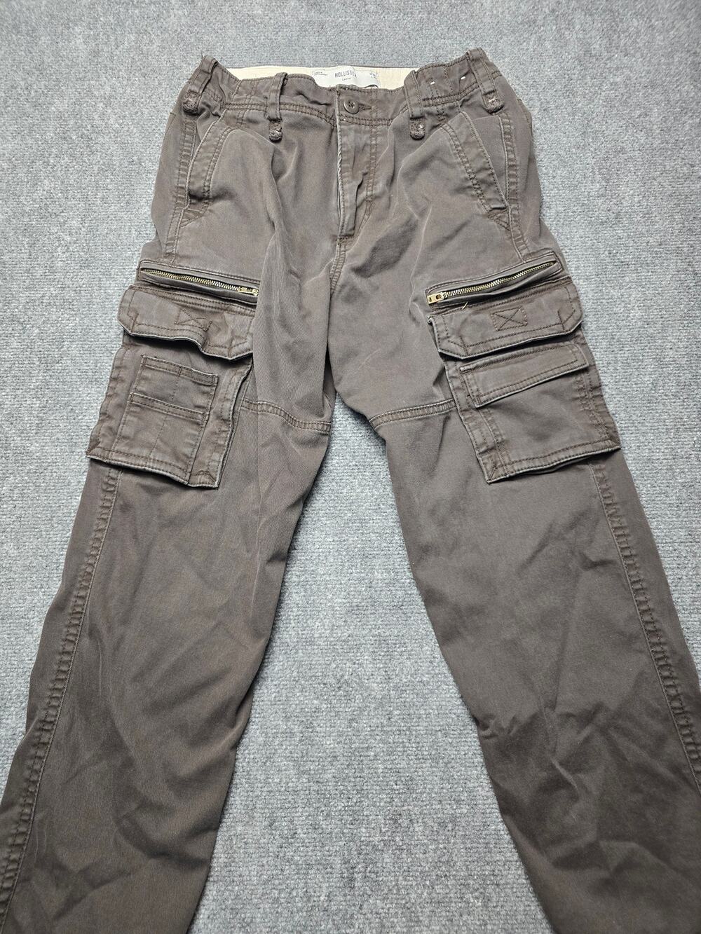 Hollister Men's W28x26 Brown Loose Fit Cargo Utility Pants Y2K